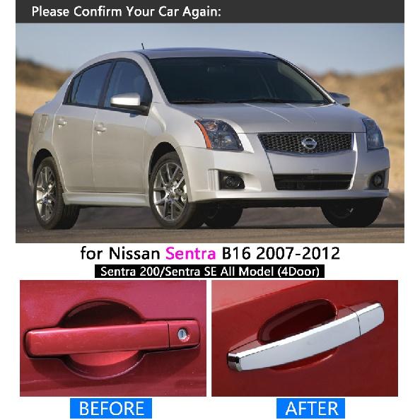 Für Nissan Sentra B16 2007 - 2012 Chrom Griff Abdeckung Trim Set 200 SE 2008 2009 2010 2011 Auto Zubehör Aufkleber auto