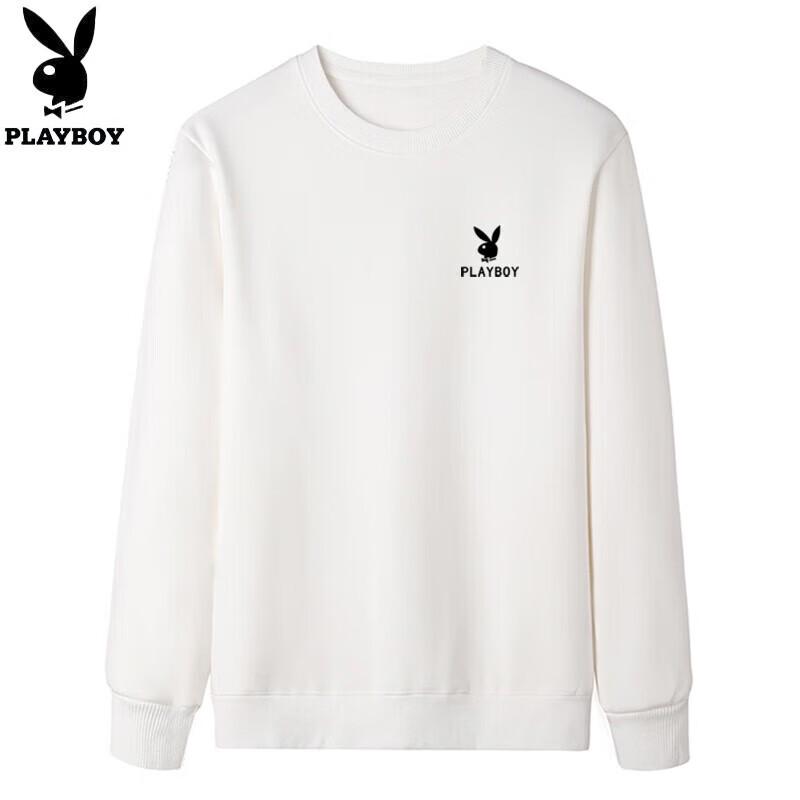 PLAYBOY Men's Basic Long Sleeve Round Neck Sweatshirt