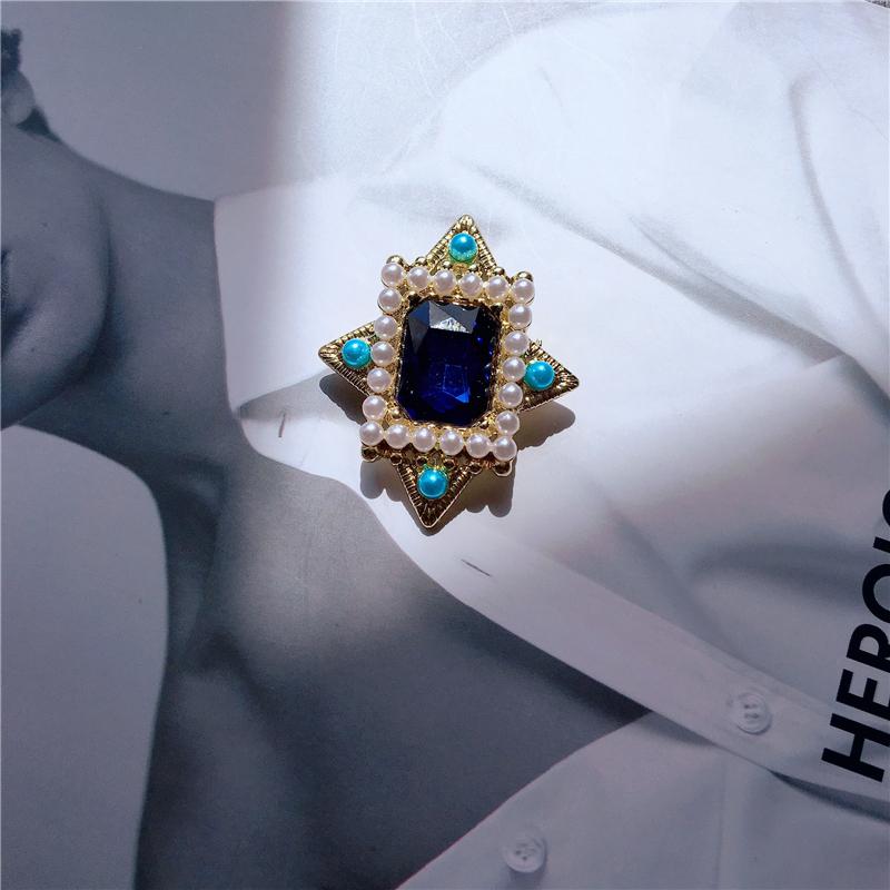 Creative Retro Baroque Style Gemstone Brooch Luxury Palace Party For Women Clothing Accessories Brooches Holiday Gifts
