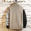 New Japanese New Men's High Collar Pullover Color Matching Sweater