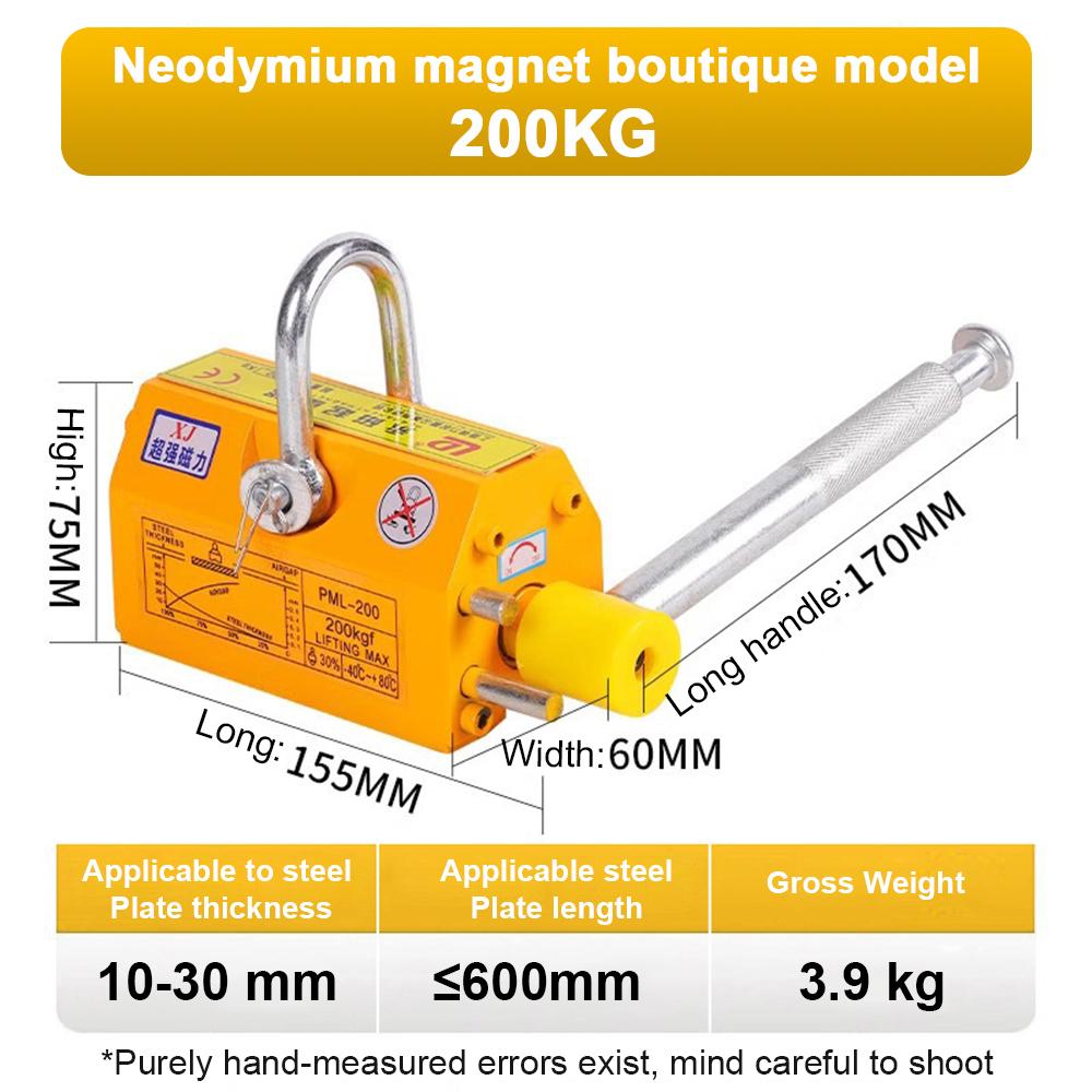Permanent Magnetic Lifting Device 100-200KG Magnetic Hoist Magnetic Suction Cup Super Strong Lifting Magnet Mold Clamp