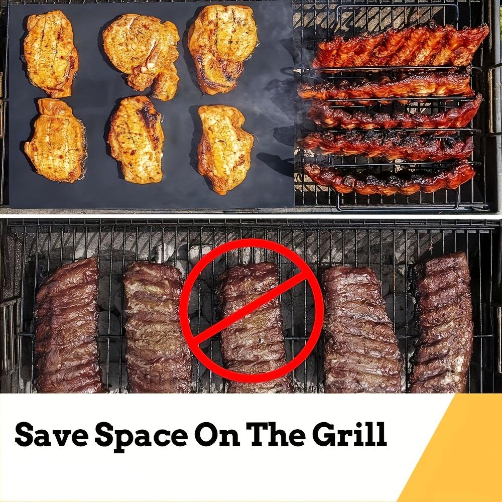 BBQ Rib Rack Non Stick Barbecue Rib Holder Steak Grill Rack Outdoor BBQ Meat Roasting Rack Grill Cooking Tool