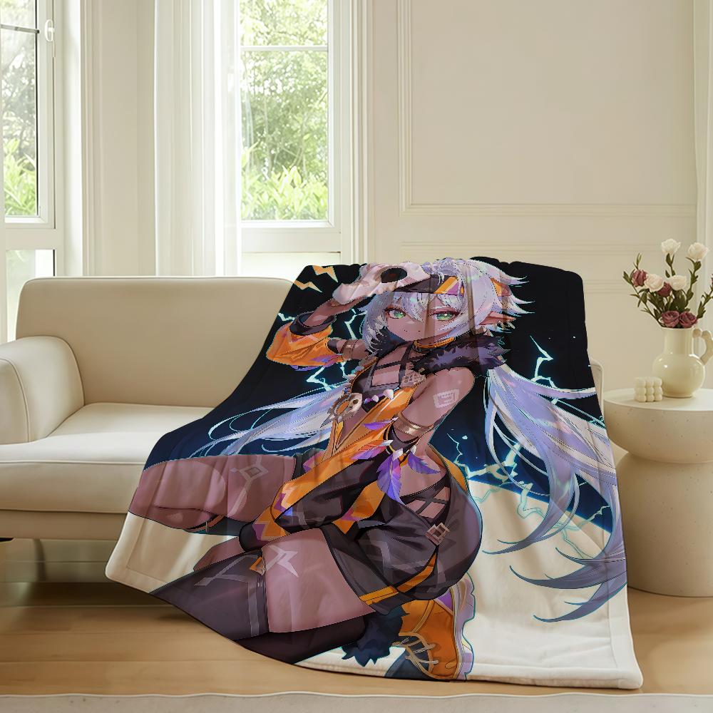 Game Genshin Impact Iansan Blanket Warm Soft Suitable For Bedroom Sofa Bed Living Room Office Travel Camping Gifts