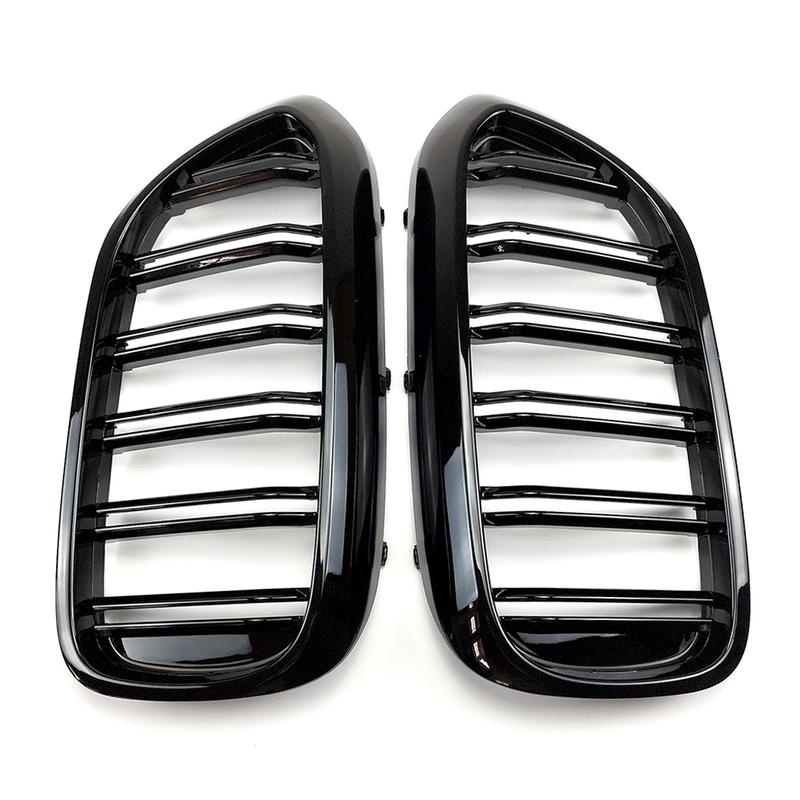 Přední mřížka nárazníku pro BMW řady 5 M5 G30 G31 520i 530i 540i ABS 2lamelová lesklá černá přední maska ​​ledvinek