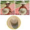Cappello a visiera con tesa larga per bambina bambino unisex uncinetto paglia naturale cappello da contadino per bambini cappello Panama cappello a visiera per bambini