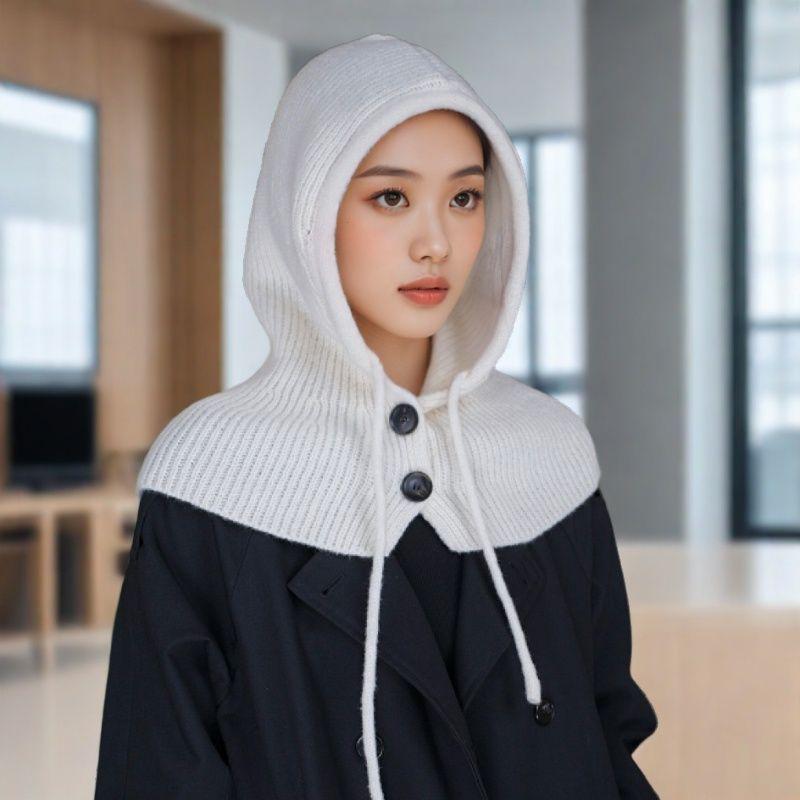 Women's Autumn & Winter Knit Hat and Scarf Set – Hooded, Warm, Ear & Cold Protection