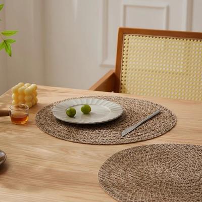 New Woven Dining Placemats Heat-resistant Round Insulation Mat Washable Boho Style Table Mat For Coffee Kitchen Dining Room