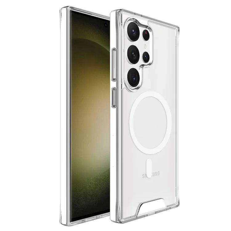 

Для Samsung Galaxy S24 Ultra Чехол против падения TPU + PC Прозрачный защитный чехол, совместимый с MagSafe