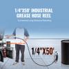 SucceBuy 33/50/66ft Fuel Hose Reel Extra Long Retractable Spring Driven Auto Swivel Rewind for Auto Repair Heavy Industries