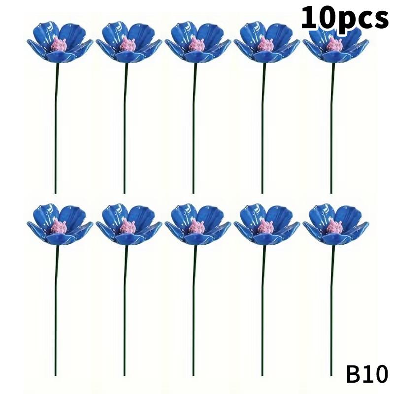 Latest 6/8/10pcs Handcrafted Ceramic Forget Never Fades Ceramic Flowers Home Ornament Indoor And Outdoor Home Decor
