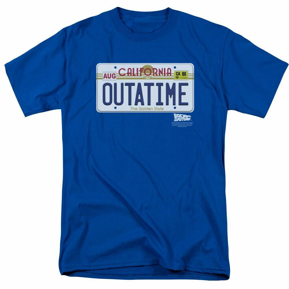 

Футболка унисекс Back The Future Outatime Plate Retro Movie Royal Blue
