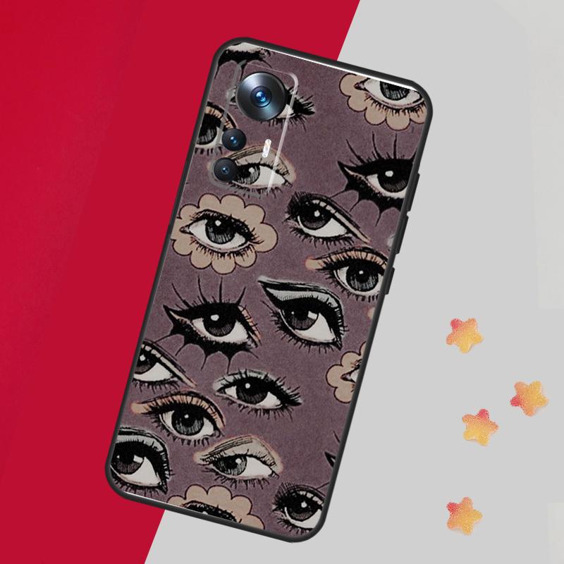Scary Face Eyes Case For Xiaomi 15 Ultra 13 14 11T 12T 13T 14T Pro Cover For POCO F7 F6 F5 X3 X5 X6 X7 Pro