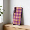 Cool P-Purple P-Plaid Pattern Phone Case For Samsung Galaxy A91,80,73,72 ,71,53,52,32 ,31,22,21s,20,Soft Black Case