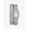 Petite Emery Pavé Silver-Tone Double Wrap Watch MK4836