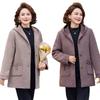 Middle-aged women's new hooded woolen coat mother winter clothing casual noble medium and long woolen coat clothing