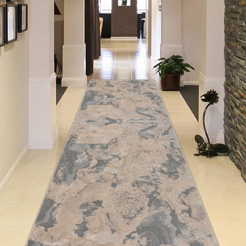 3D Flower Long Corridor Carpets European and American Luxury Hallway Runner Carpet Non-slip Stairway Rug Washable Kitchen Mat