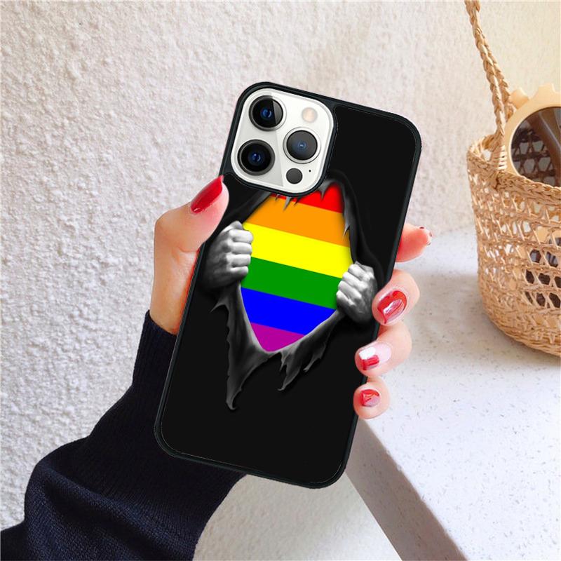 Rainbow Gay LGBT Finger Phone Case for iPhone 17 Air 16 Coque 15 14 12 13 PLUS 11 PRO MAX Back Cover Fundas Shell