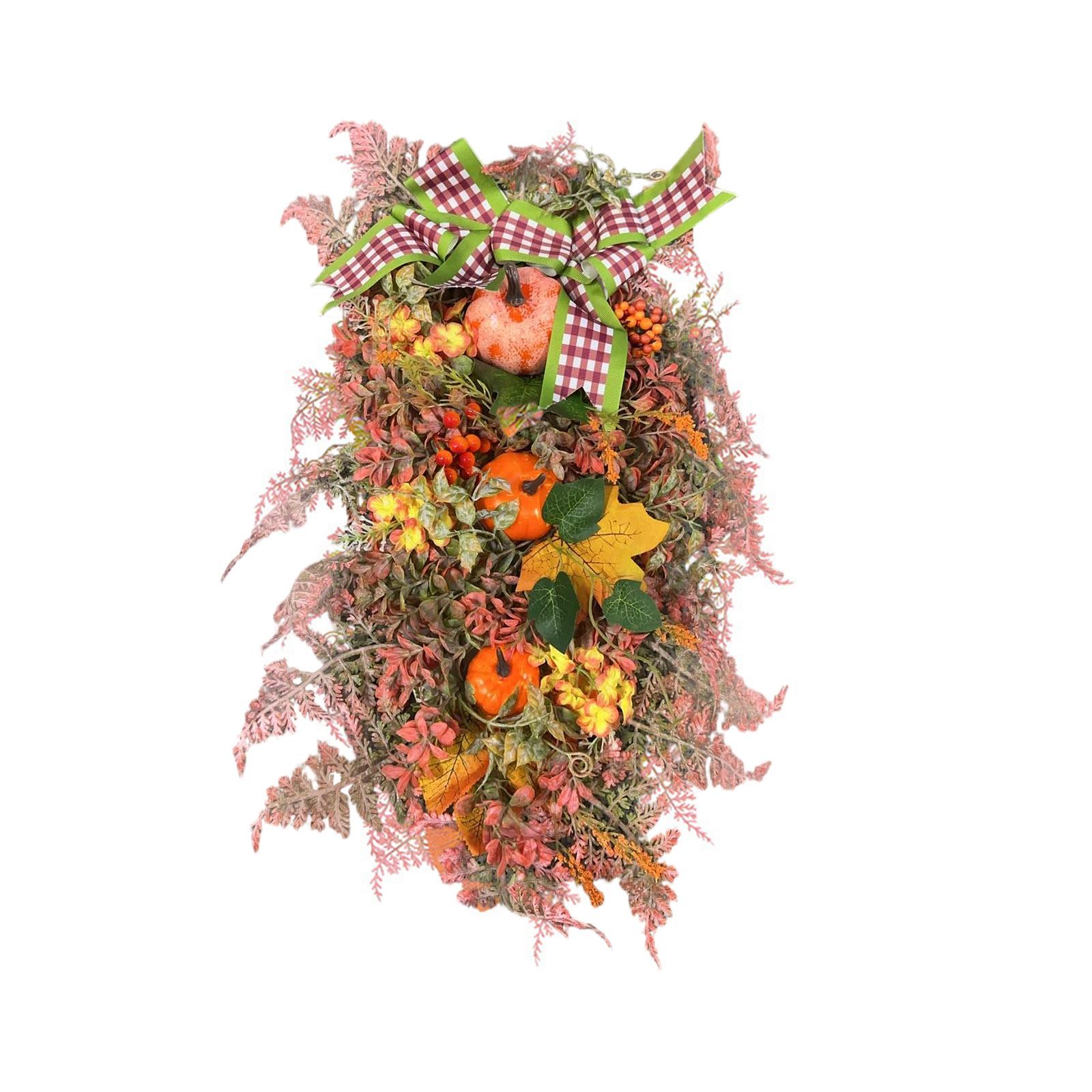 

Fall Wreaths For Front Door, Artificial Leaf Pumpkin Berry Wreath For Wreath Indoor Outdoor Decorations