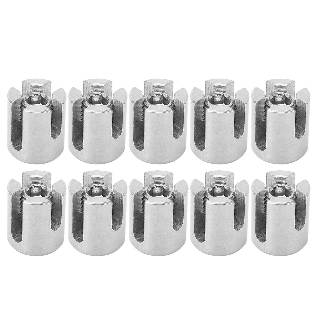 10Pcs Cross Cable Clamp Stainless Steel Wire Railing Clamp Fastener for Indoor Outdoor