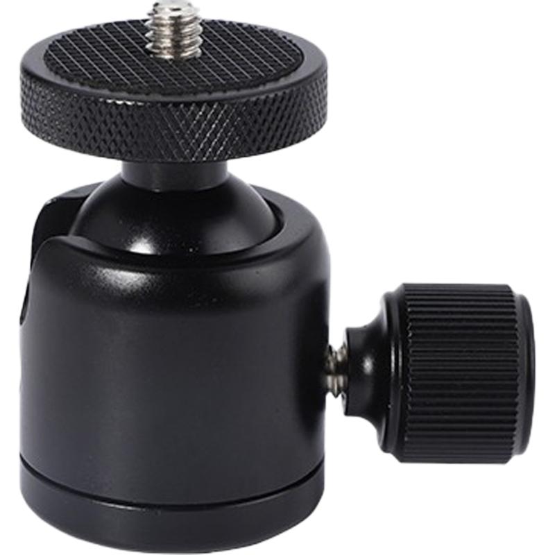 Round Head Tripod Head with 1/4" 3/8'' Hot Shoe 360 Rotatable Round Head Camera Mount Adapter Ballhead for Tripods