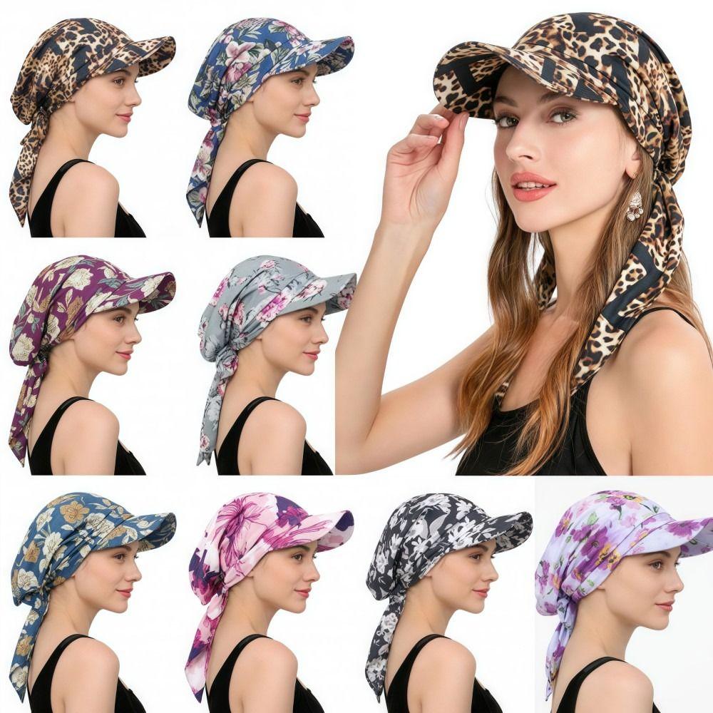 Atmungsaktive Sommer-Kopftuch-Hut Blumenmuster Turbanhut Mit Riemen Baseballkappe Tägliche Outfits