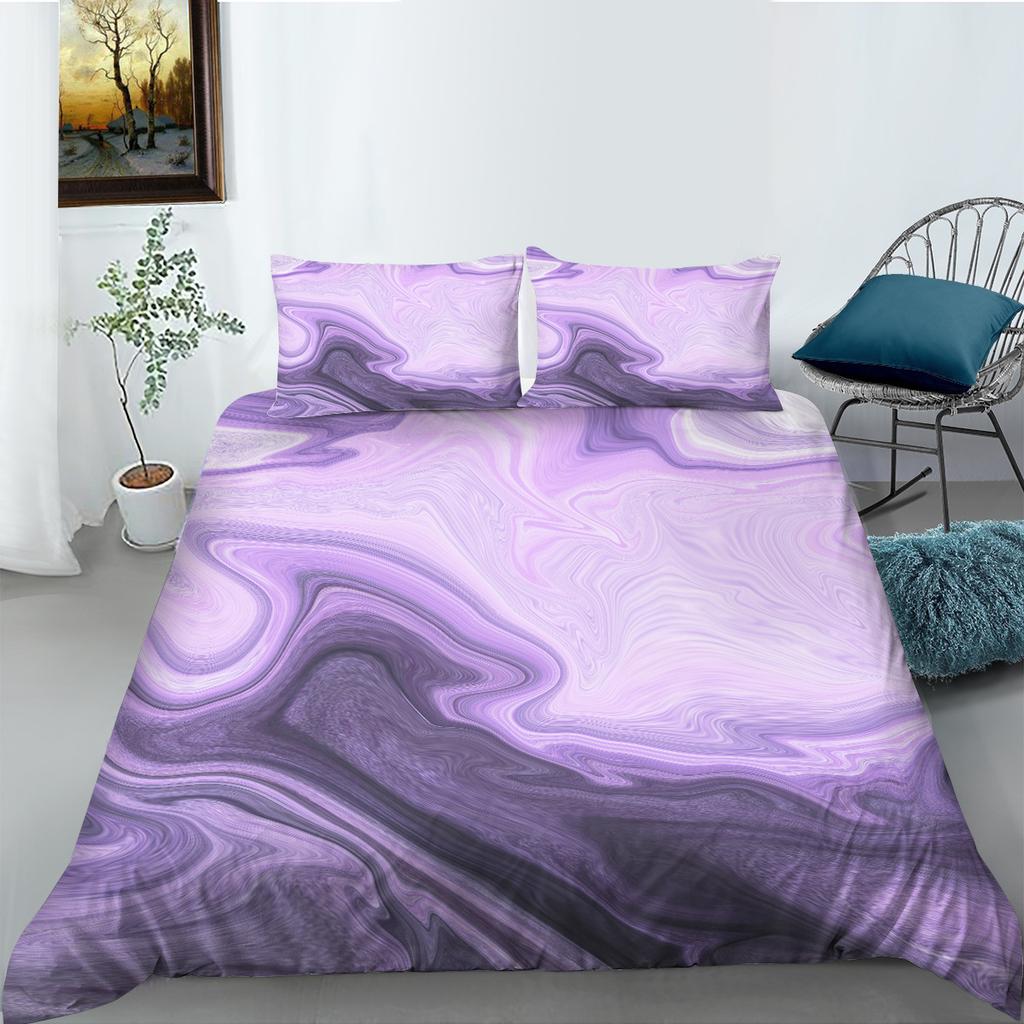 Source Factory Quilt Cover Pillowcase Two Or Three-Piece Set Marble 3D Digital Printing Polyester Fabric