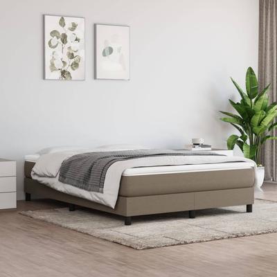 Vidaxl Bed Frame Without Mattress, Taupe, 140X200 Cm, Upholstered