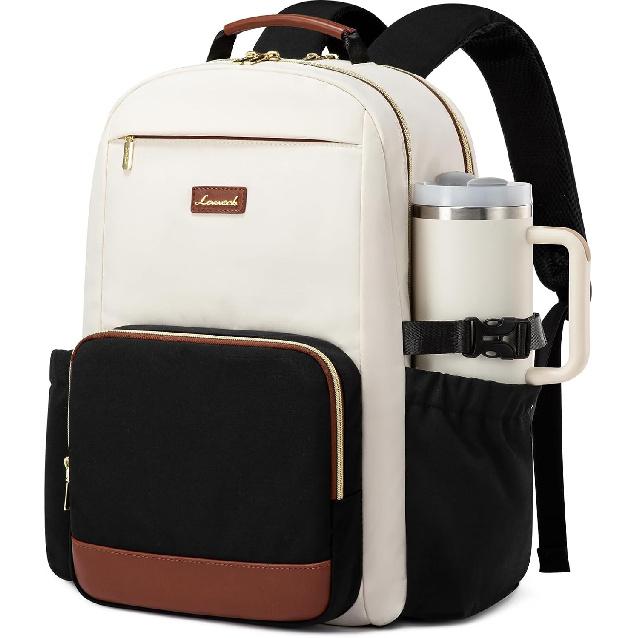 LOVEVOOK Laptop Backpack for Women with Pouch Pocket for Large Capacity Cup,15.6 Inch Laptop Computer Bag Travel Backpack Purse,Waterproof Work