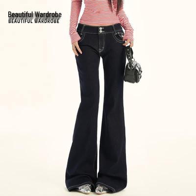 Beautiful Wardrobe Women's Low-Rise Slight Flare Jeans