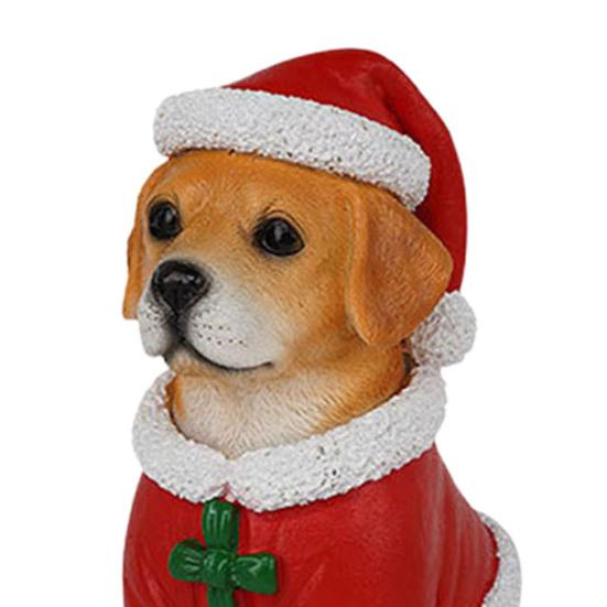 Realistic Dog Figurine Resin Puppy Animal Statue Christmas Decoration Lifelike Labrador Bichon Corgi Model for Indoor Outdoor Home Decor