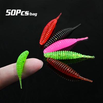 50Pcs 3.6cm Sinking-Type Needle-Tail Bubble Worm Fishing Lures, Lifelike  Ultra-Natural Swimming, Strongly Attract