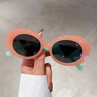 Luxury Designer Oval Cat Eye Sunglasses Women Vintage Punk Double Color UV Protection Sexy Ladies Shades Fashion Trend