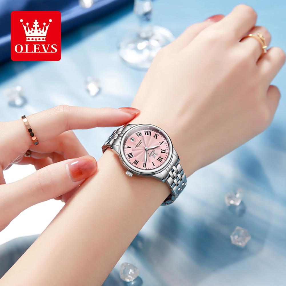 OLEVS 5600  Luxury  Classical  Waterproof Reloj Luminous  Stainless Steel Quartz Ladies Brands Luxury Women