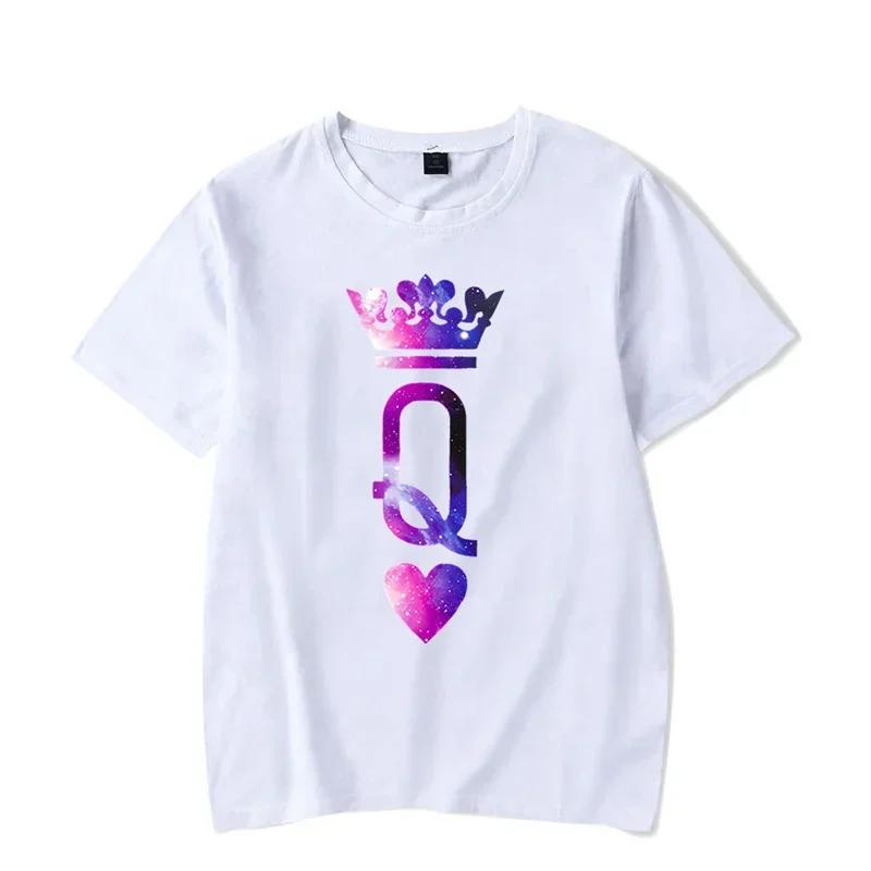 

Новые футболки с принтом Простые парные футболки Harajuku Женская одежда Летняя мужская футболка большого размера Футболка Lovers 3XL