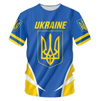 Ukraine Herren T-Shirts Ukrainische Flagge Shirt 3D gedruckt O-Ausschnitt übergroße kurze Ärmel Jersey Mode Herrenbekleidung Streetwear