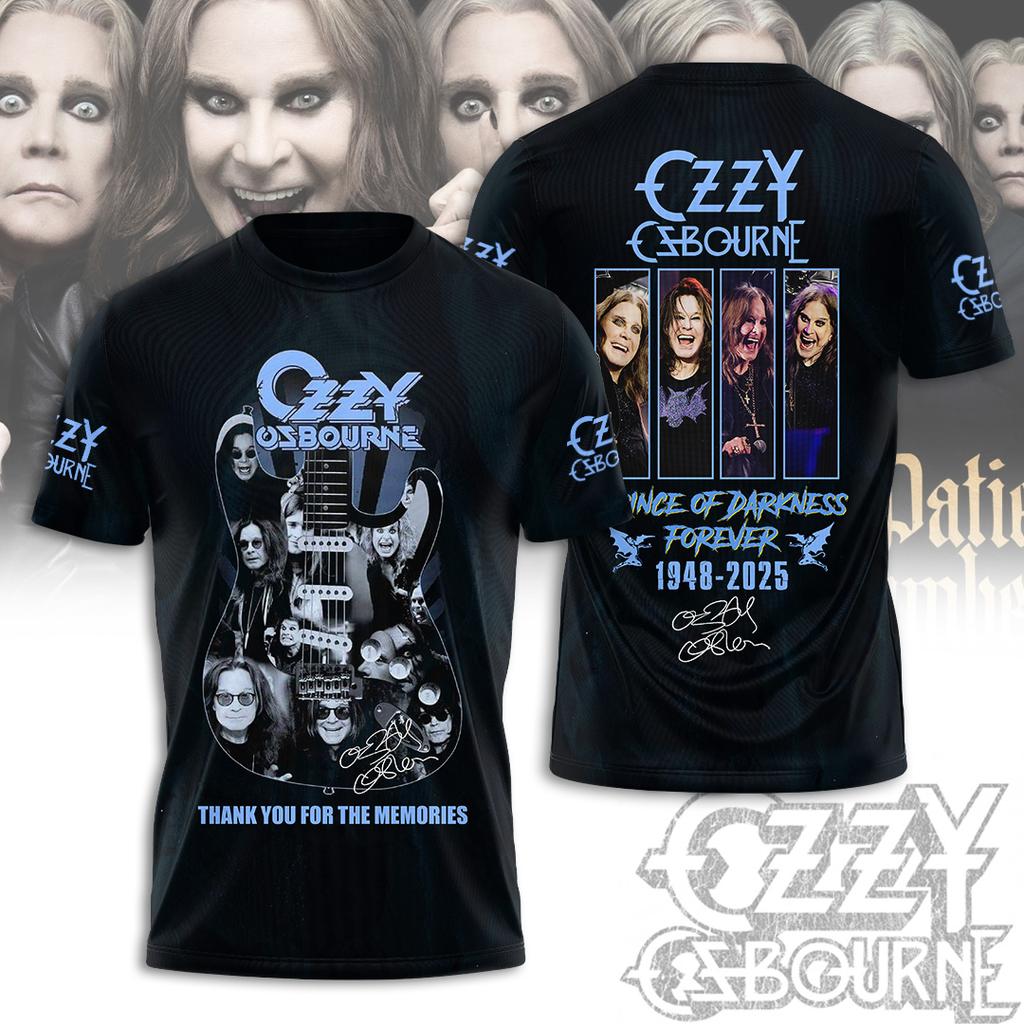T-shirt Stampata 3D Hot Rock Ozzy Band per Uomo e Donna, T-shirt Sportiva Girocollo Hip Hop a Maniche Corte, Abbigliamento da Uomo