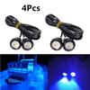 2pairs 12V DC 3W Boat Transom LED Stern Light Silver Round LED Tail Lamp Underwater Runner Side Marker Lights Waterproof 3