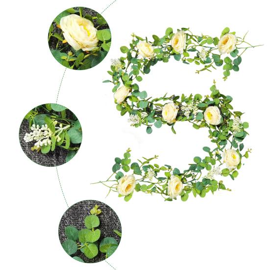 2 Rotoli Di Vite Verde Artificiale 80m: Ghirlanda Foglie Per Decorazioni Fai-da-Te