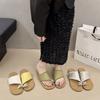 Mezzanine Slippers Women's Summer Wear 2025 New Fairy Style Low Heel with Skirt Flat Bottom Cover Toe Roman Cool Slippers