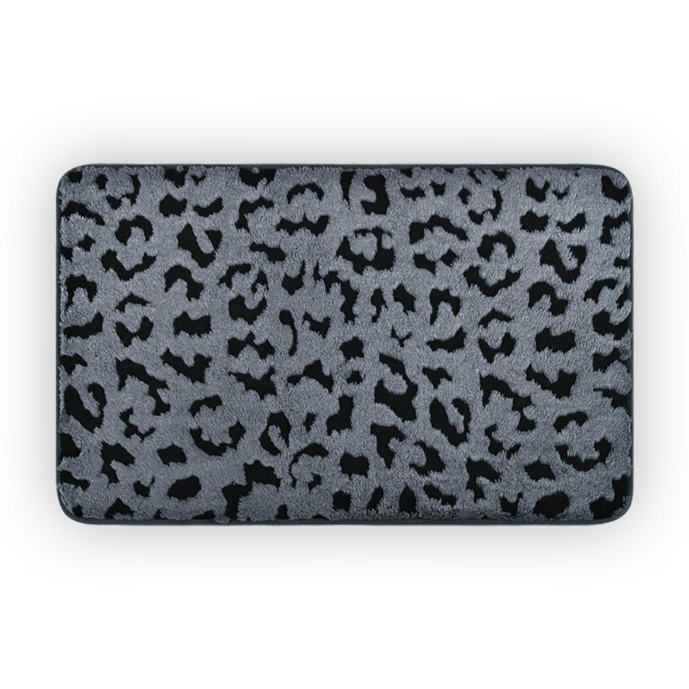 Leopard Print Sponge Bathroom Cashmere Thickening Mat Bath Non-slip Carpets In Wash Basin Bathtub Floor Rug Shower Room Doormat Memory Foam 3D Pad