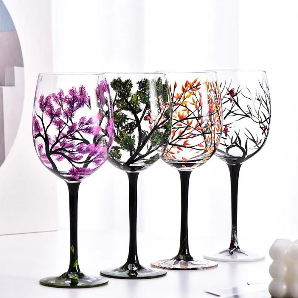 Seasons Glass Cup Four Seasons Tree Wine Glasses Red Wine Glass Goblet Champagne Cup Home Wedding Decoration