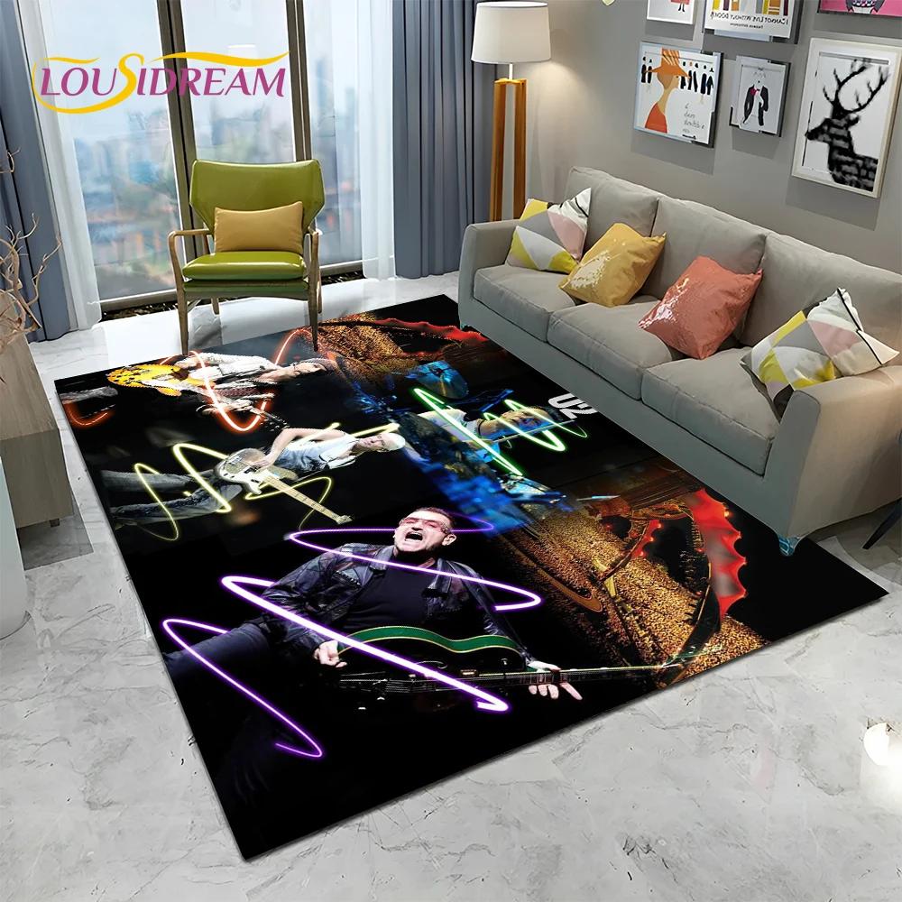3D Printing U2 Rock Bang Bono Area Rug,Carpet Rug for Living Room Children's Bedroom Sofa Doormat Decor,Kids Non-slip Floor Mat