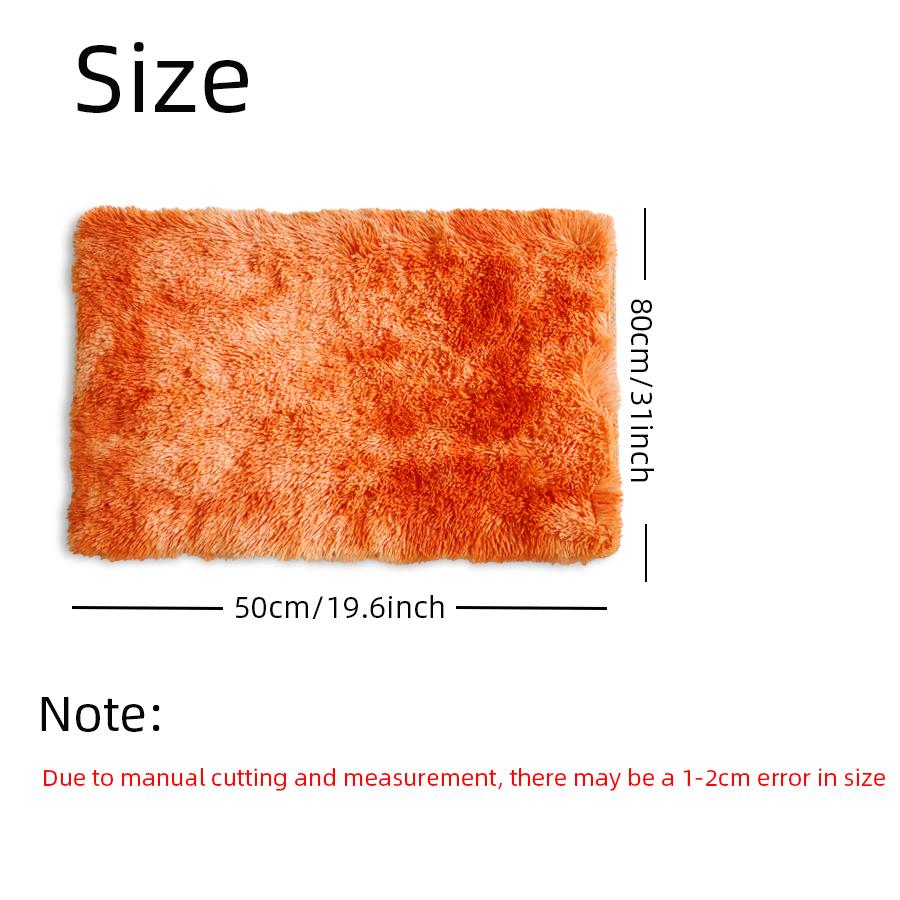 1PCS Plush Mat Orange Gradient Tie-dye Soft Fuzzy Fluffy Bathroom Mat Bedside Rug For Hallway Bedroom Washroom