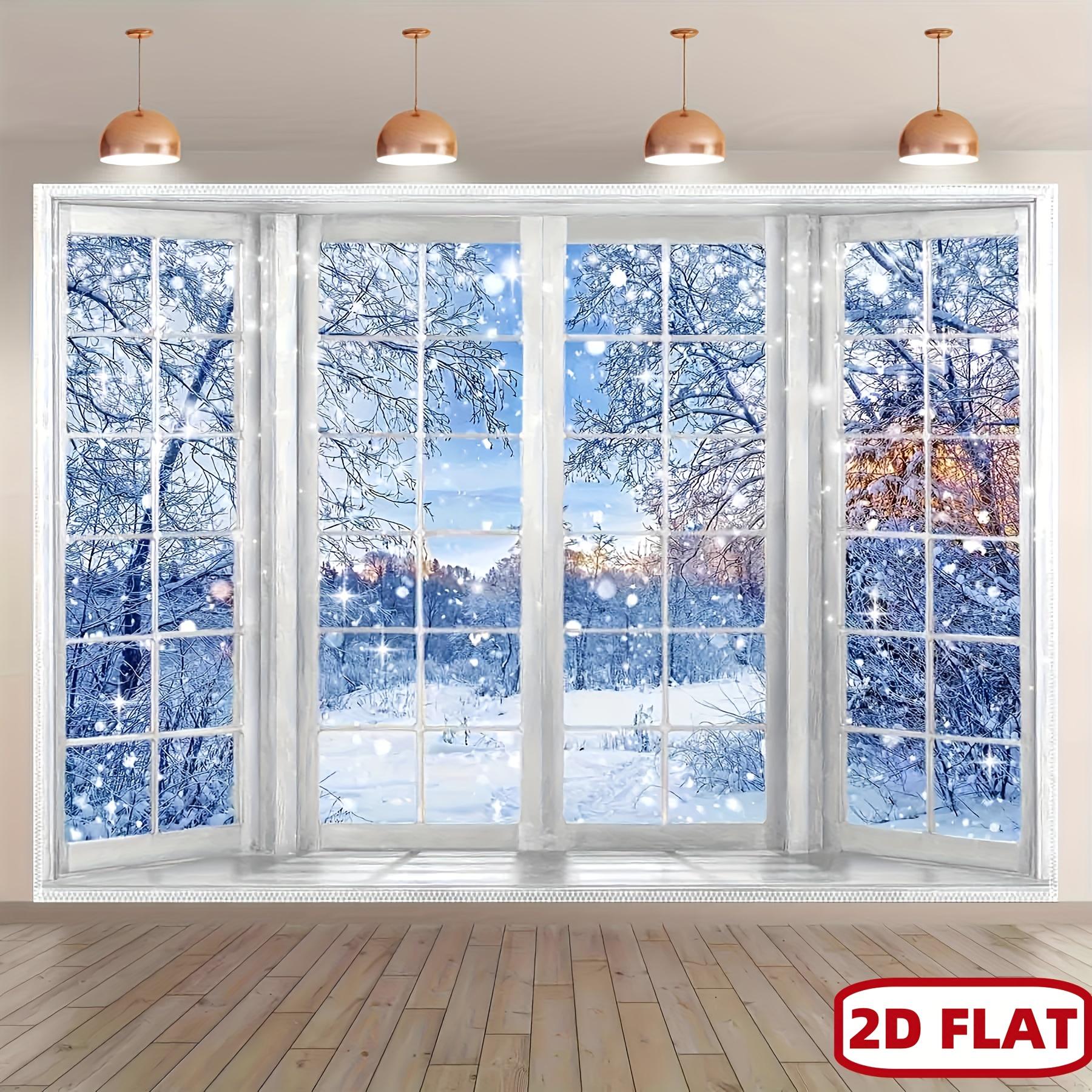 

Зимняя снежная сцена Декорация сцены Фон Зимний фотофон Украшения для фотостудии Фотобудка Рождественская вечеринка W100*L75cm