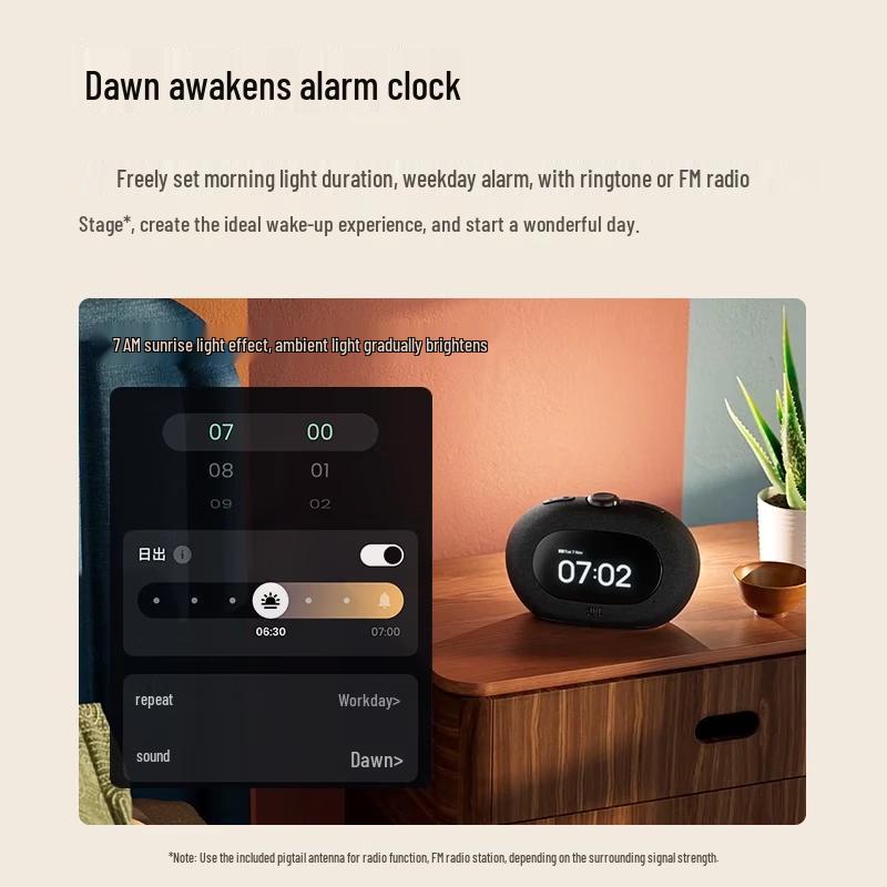 JBL Horizon 3 Bluetooth Alarm Clock Speaker with FM Radio CN plug (adapter included)