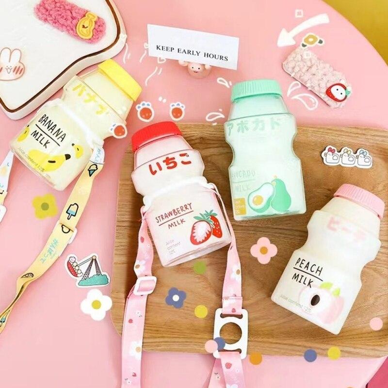 480 ml Portabil Yakult Apa Sticle Fata Copii Sticlă Tur de înaltă calitate Sport în aer liber Bicicletă Sticle de apă de băut din plastic