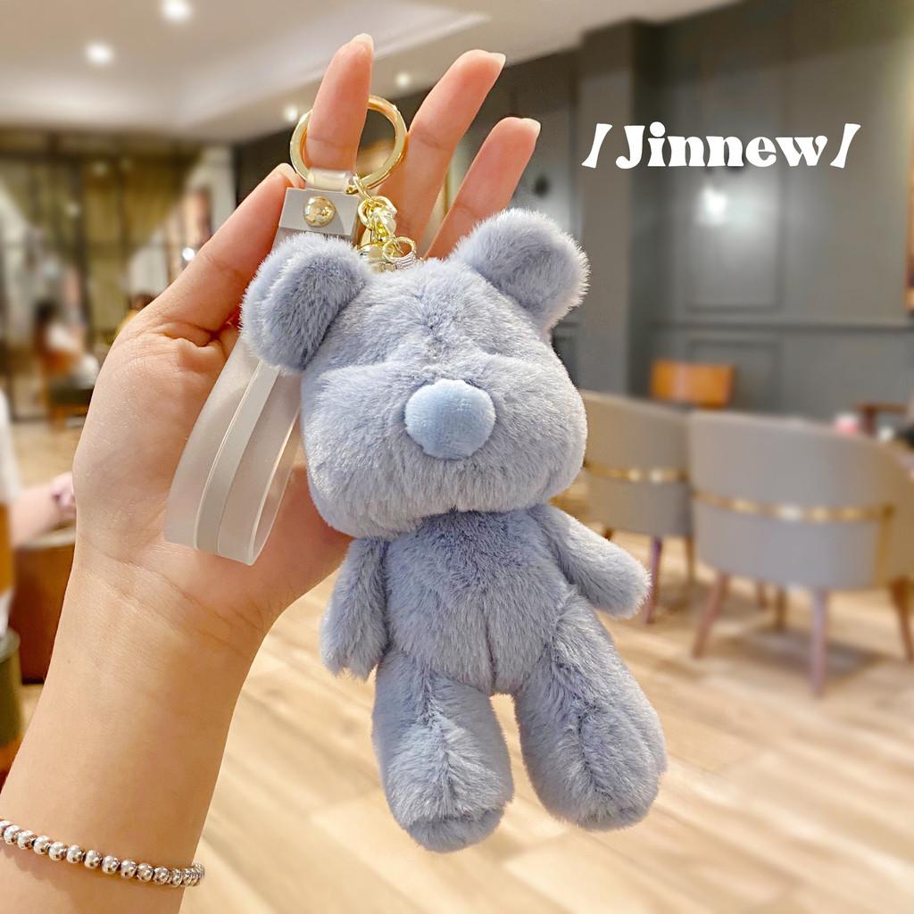 Colored Candy Delightful Plush Bear Keychain Cute Cartoon Pendant For Girls Stylish