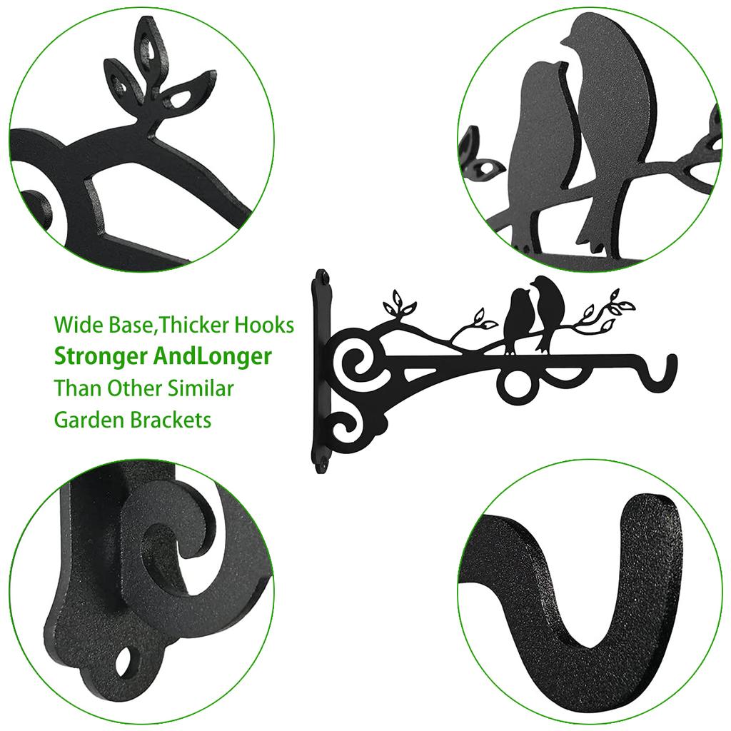 2/4/10Pcs Wall-Mounted Hook Flower Pot Holder Europe Vintage Iron Art Flower Stand Garden Decoration Wall Hanging Basket Bracket
