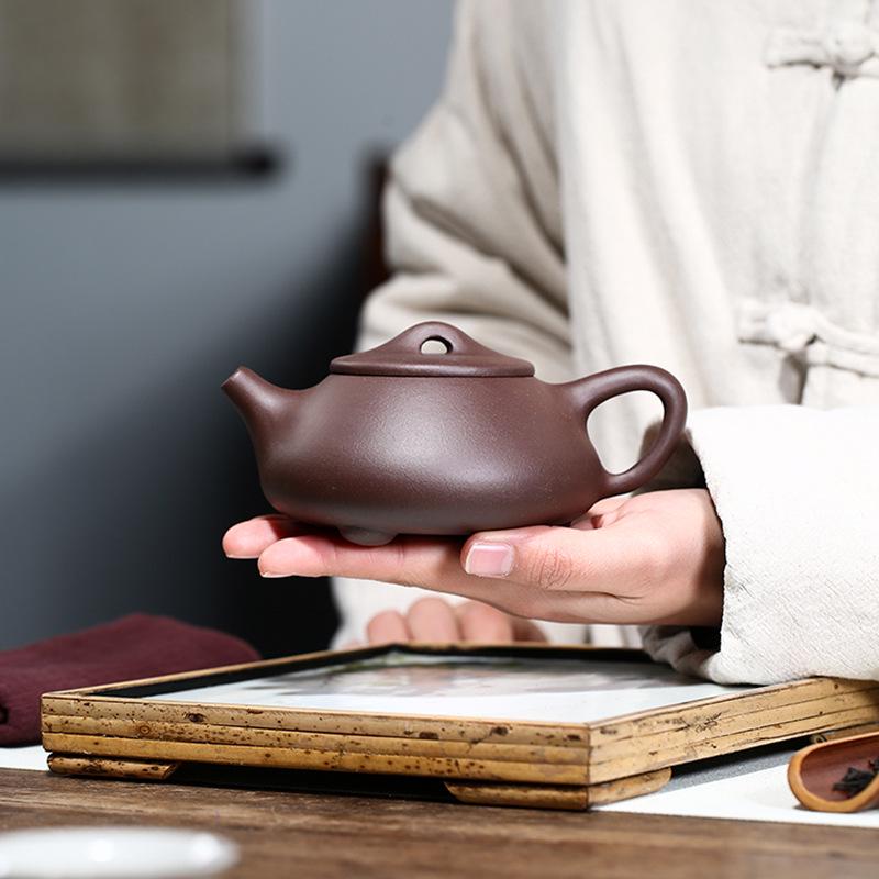 Handmade Yixing Zisha Teapot - Purple Clay Jingzhou Stone Ladle - Perfect Holiday Gift