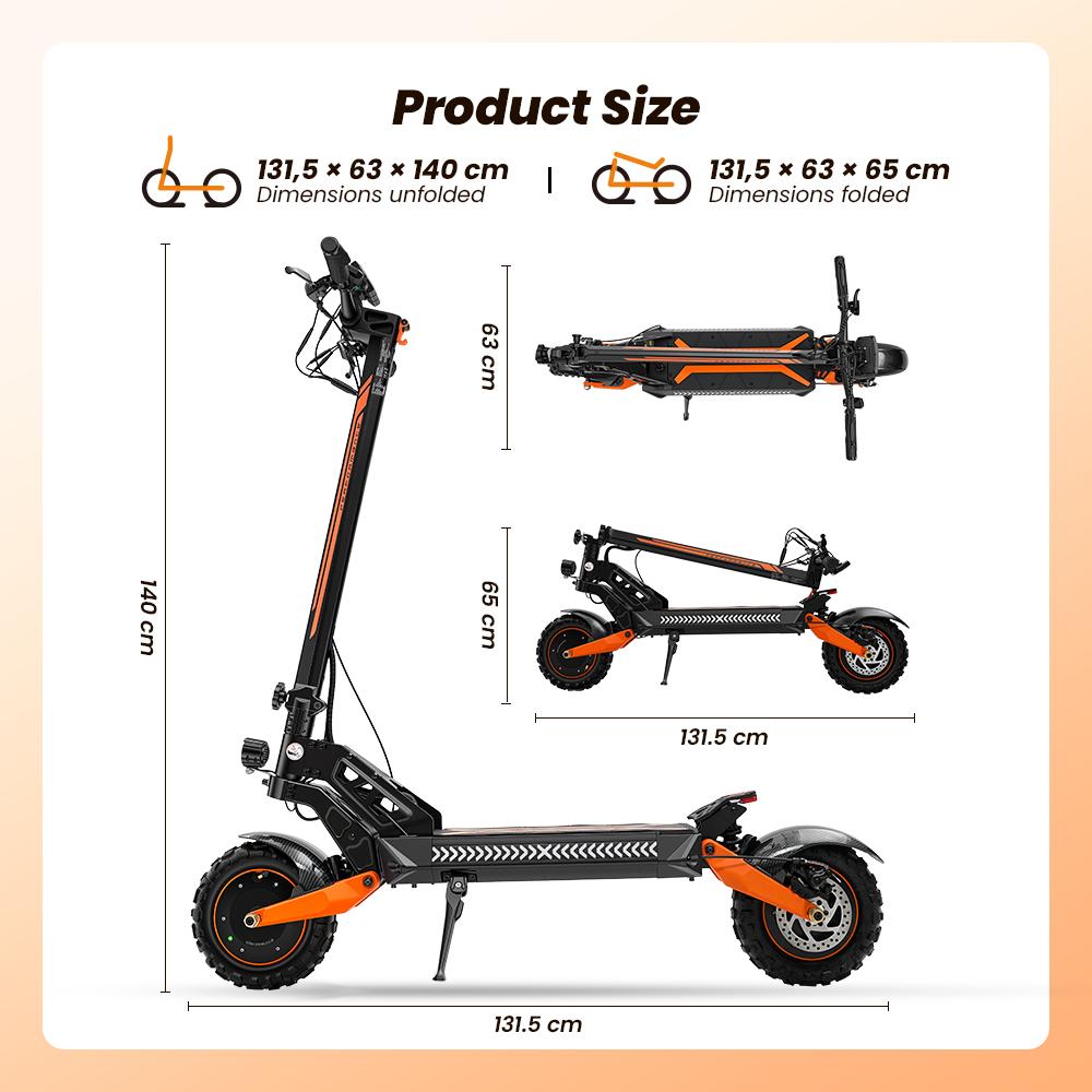 W12 Elektroroller 1500W*2 Doppelmotor 25Ah Akku 11'' Offroad-Reifen Doppelscheibenbremse Doppelfederung Geschwindigkeit 25KM/H Elektroroller